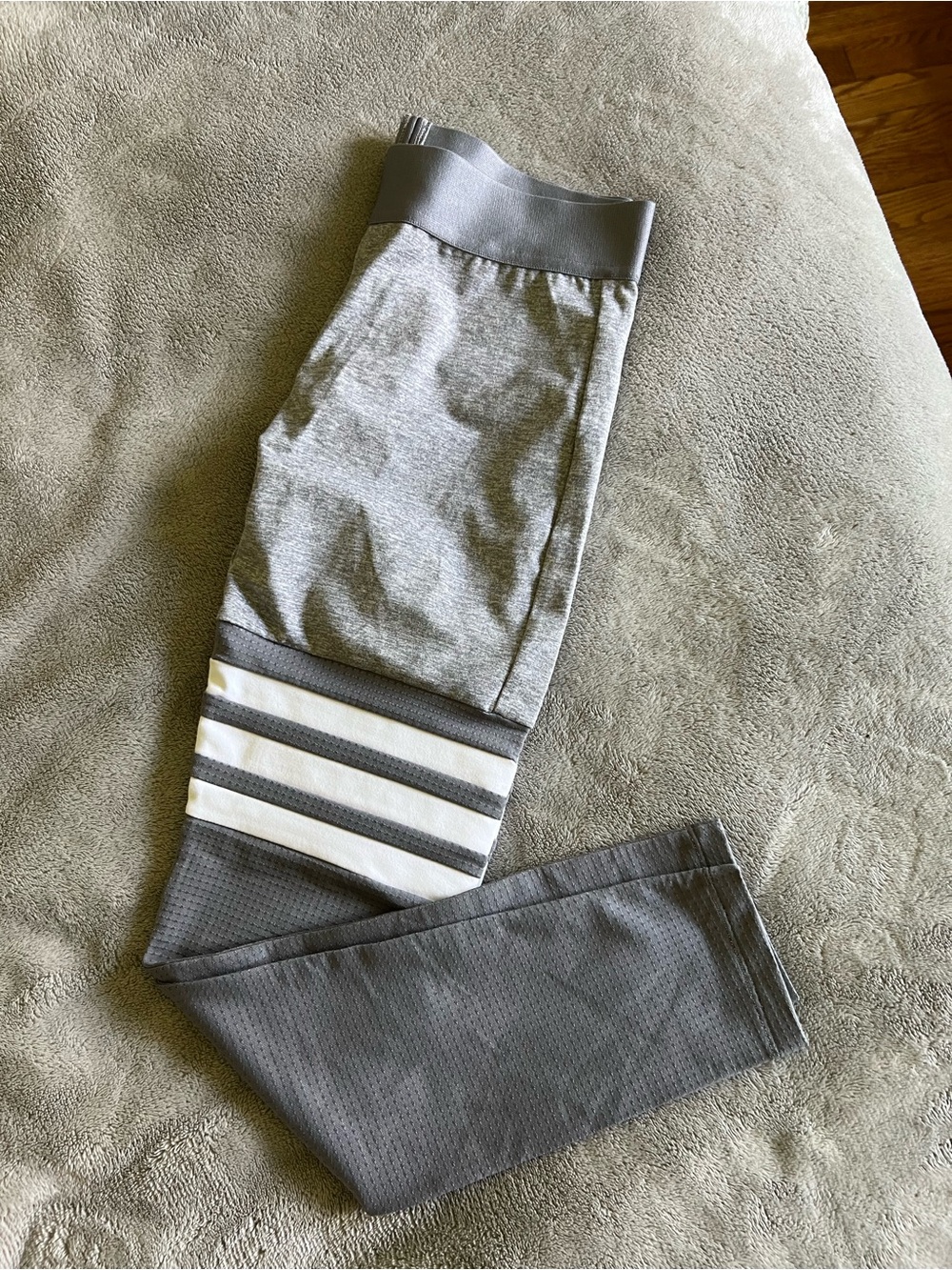 Bombshell Sportswear Gray/White Original Thigh Highs Large